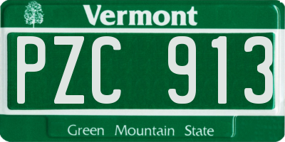 VT license plate PZC913