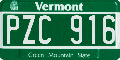 VT license plate PZC916