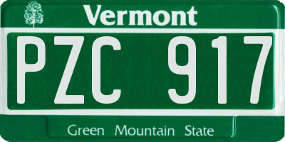 VT license plate PZC917