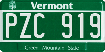 VT license plate PZC919