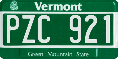 VT license plate PZC921