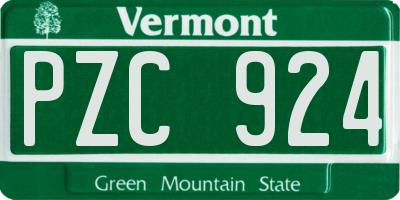 VT license plate PZC924