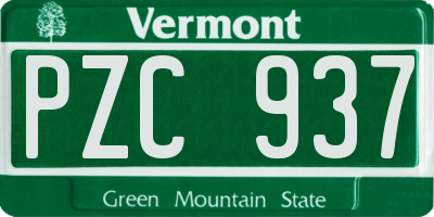 VT license plate PZC937