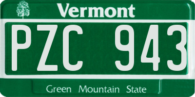 VT license plate PZC943