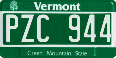 VT license plate PZC944