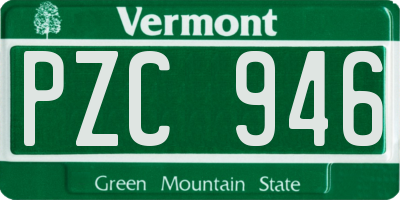 VT license plate PZC946