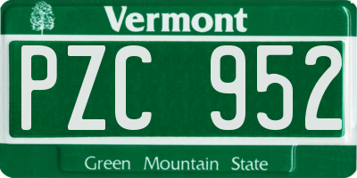 VT license plate PZC952