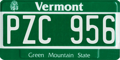 VT license plate PZC956