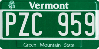VT license plate PZC959