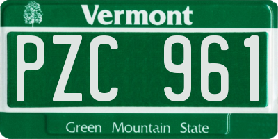 VT license plate PZC961