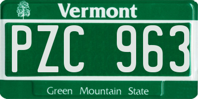 VT license plate PZC963
