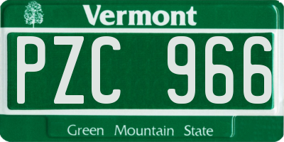 VT license plate PZC966