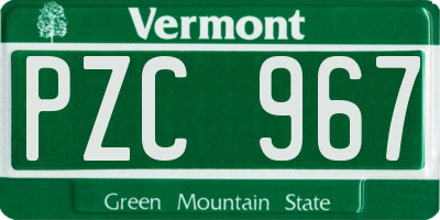 VT license plate PZC967
