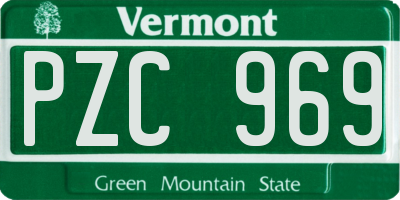 VT license plate PZC969