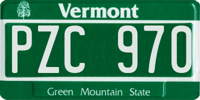 VT license plate PZC970