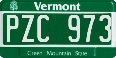 VT license plate PZC973