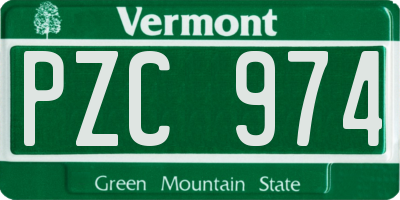 VT license plate PZC974