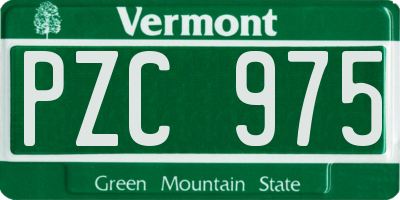 VT license plate PZC975