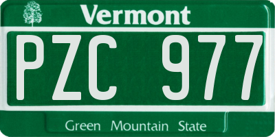 VT license plate PZC977