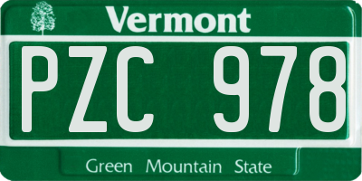 VT license plate PZC978