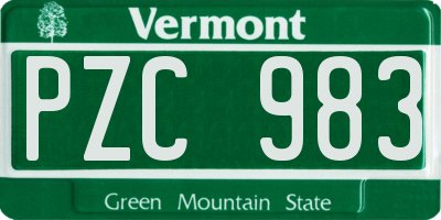 VT license plate PZC983