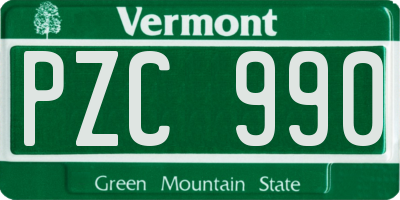 VT license plate PZC990