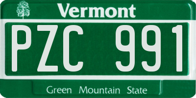VT license plate PZC991