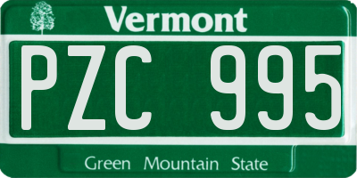 VT license plate PZC995