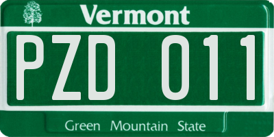 VT license plate PZD011