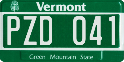 VT license plate PZD041
