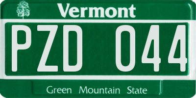 VT license plate PZD044