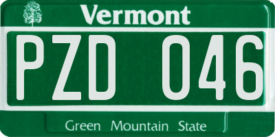 VT license plate PZD046