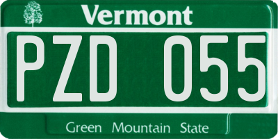 VT license plate PZD055