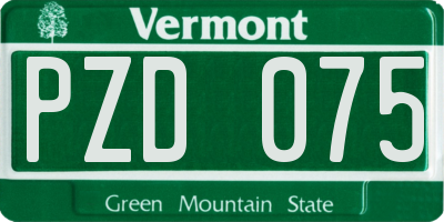 VT license plate PZD075