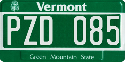 VT license plate PZD085