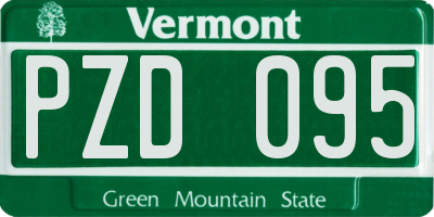 VT license plate PZD095