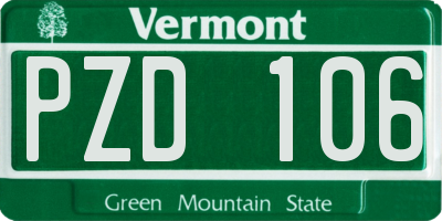 VT license plate PZD106