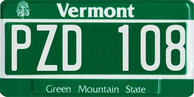 VT license plate PZD108