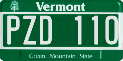 VT license plate PZD110