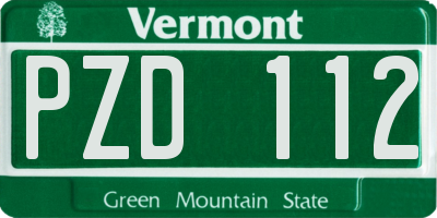 VT license plate PZD112