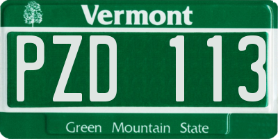 VT license plate PZD113