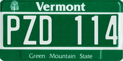VT license plate PZD114