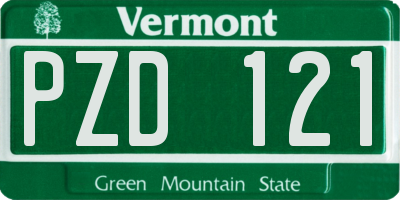 VT license plate PZD121
