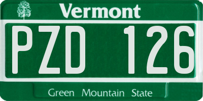 VT license plate PZD126