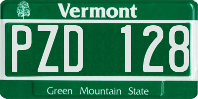 VT license plate PZD128