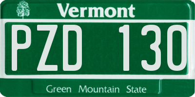 VT license plate PZD130