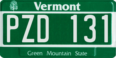 VT license plate PZD131
