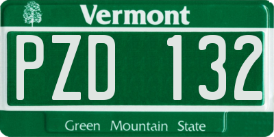 VT license plate PZD132