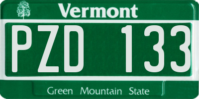 VT license plate PZD133