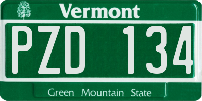 VT license plate PZD134